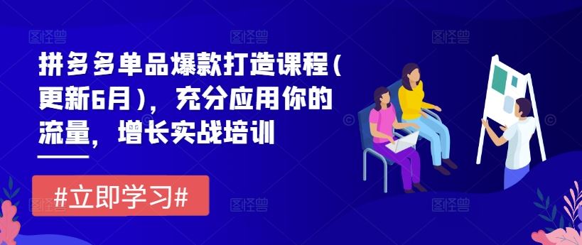 拼多多单品爆款打造课程(更新6月)，充分应用你的流量，增长实战培训-志拓网创