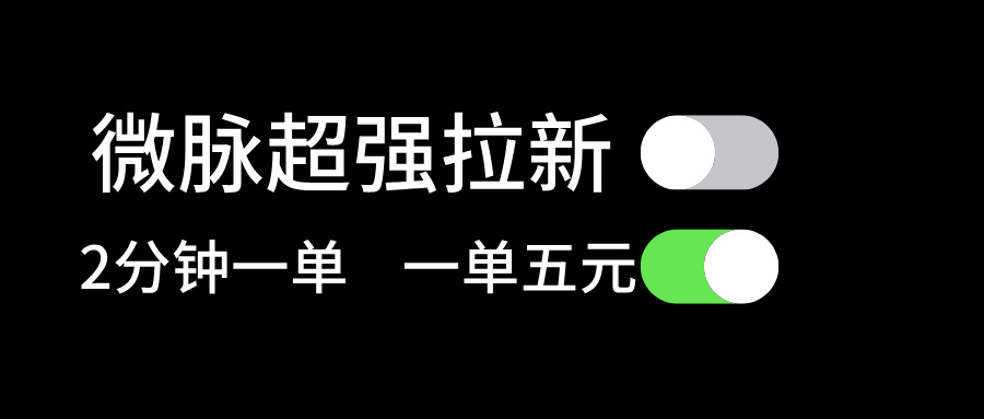 （11580期）微脉超强拉新， 两分钟1单， 一单利润5块，适合小白-志拓网创