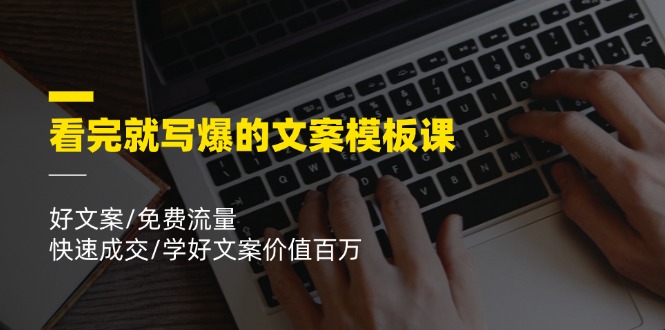 看完就写爆的文案模板课，好文案/免费流量/快速成交/学好文案价值百万-志拓网创