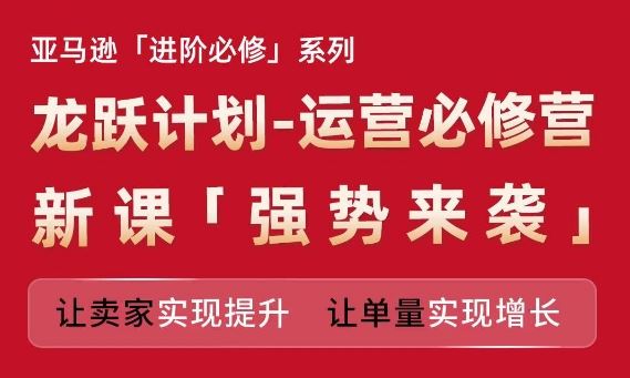 亚马逊进阶必修系列，龙跃计划-运营必修营新课，让卖家实现提升 让单量实现增长-志拓网创