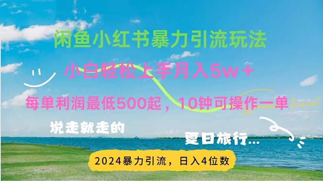 （11650期）2024暑假赚钱项目小红书咸鱼暴力引流，简单无脑操作，每单利润500+，…-志拓网创