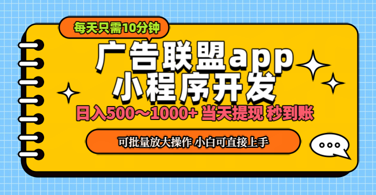 （11645期）小程序开发 广告赚钱 日入500~1000+ 小白轻松上手！-志拓网创