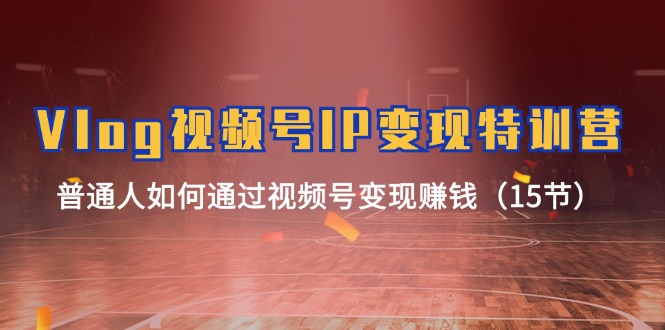 （11654期）Vlog 视频号IP变现特训营，普通人如何通过视频号变现赚钱（15节）-志拓网创