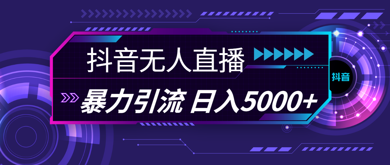 （11709期）抖音无人直播，暴利引流，日入5000+-志拓网创