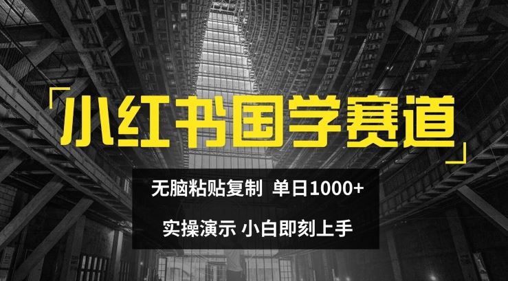 小红书国学赛道，无脑粘贴复制，单日1K，实操演示，小白即刻上手【揭秘】-志拓网创
