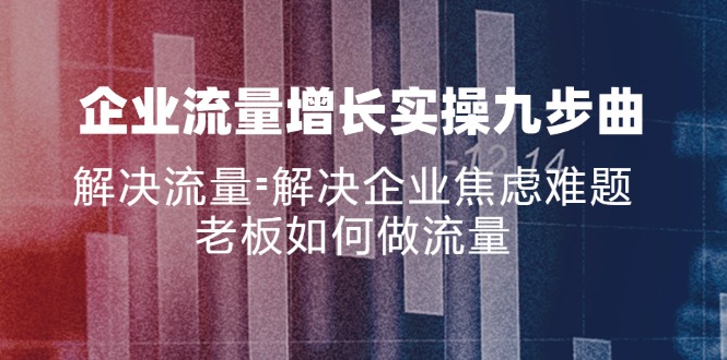 （11822期）企业流量增长实战九步曲，解决流量=解决企业焦虑难题，老板如何做流量-志拓网创