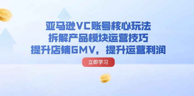 （11848期）亚马逊VC账号核心玩法，拆解产品模块运营技巧，提升店铺GMV，提升运营利润-志拓网创