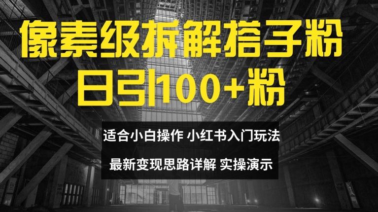 像素级拆解搭子粉，日引100+，小白看完可上手，最新变现思路详解【揭秘】-志拓网创