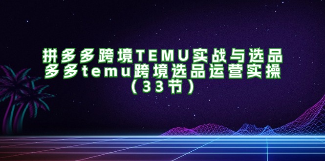（11934期）拼多多跨境TEMU实战与选品，多多temu跨境选品运营实操（33节）-志拓网创