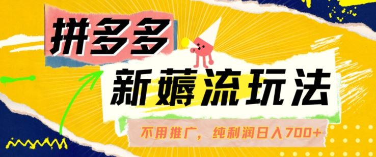 拼多多最新薅流玩法，无需开车推广，纯靠自然流吃饭-单纯赚50+利润，日入700+【揭秘】-志拓网创