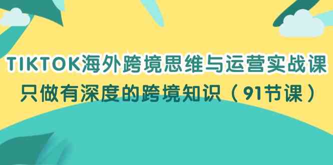 TIKTOK海外跨境思维与运营实战课，只做有深度的跨境知识（91节课）-志拓网创