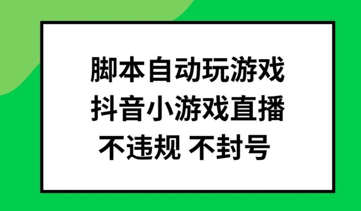 脚本自动玩游戏，抖音小游戏直播，不违规不封号可批量做【揭秘】-志拓网创