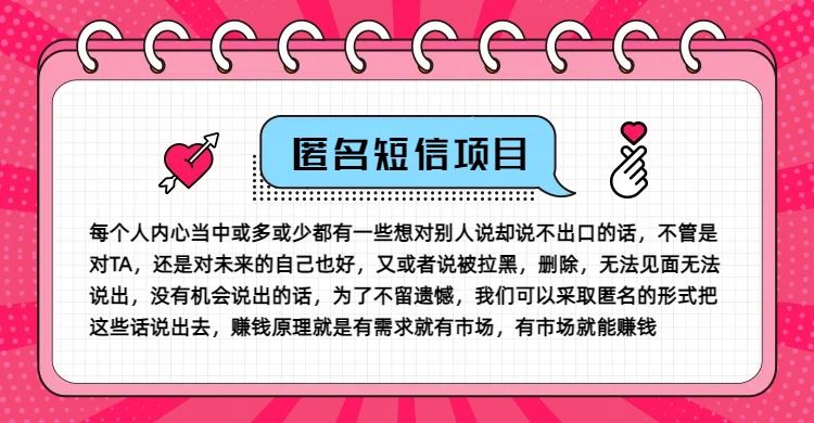 冷门小众赚钱项目，匿名短信，玩转信息差，月入五位数【揭秘】-志拓网创