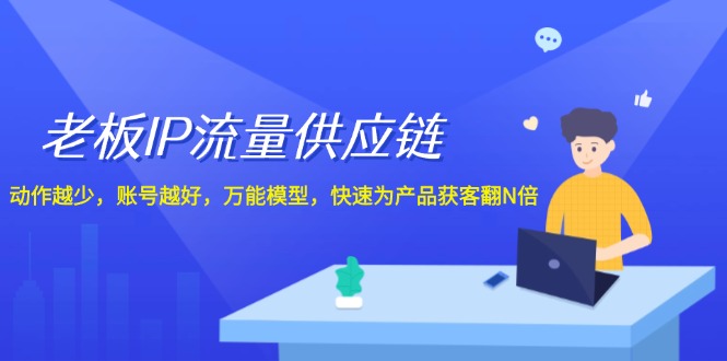 老板IP流量供应链，动作越少账号越好，万能模型快速为产品获客翻N倍！-志拓网创