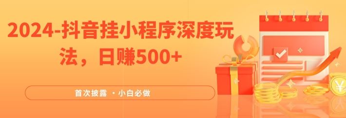 2024全网首次披露，抖音挂小程序深度玩法，日赚500+，简单、稳定，带渠道收入，小白必做【揭秘】-志拓网创