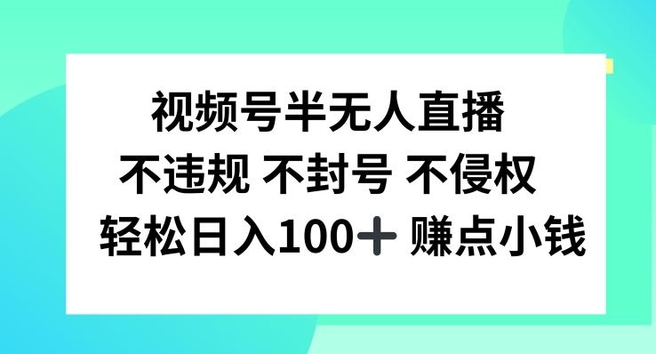 视频号半无人直播，不违规不封号，轻松日入100+【揭秘】-志拓网创