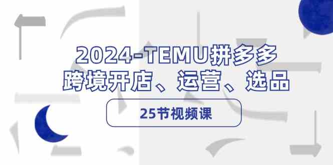 2024TEMU拼多多跨境开店、运营、选品（25节视频课）-志拓网创