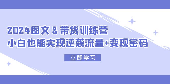 （12137期）2024 图文+带货训练营，小白也能实现逆袭流量+变现密码-志拓网创