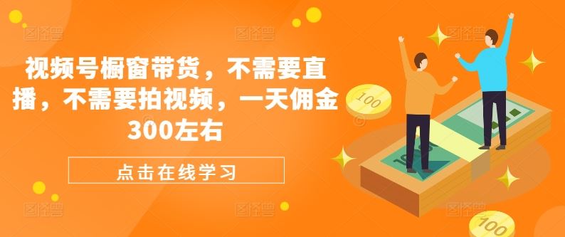 视频号橱窗带货，不需要直播，不需要拍视频，一天佣金300左右-志拓网创
