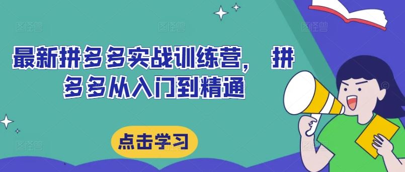 最新拼多多实战训练营， 拼多多从入门到精通-志拓网创