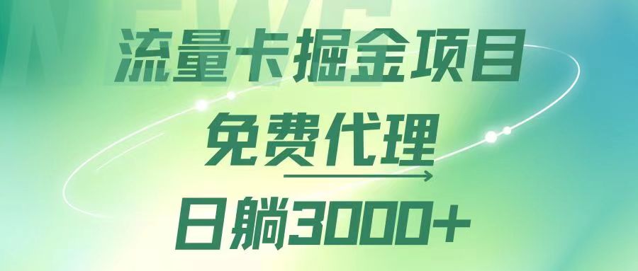 （12321期）流量卡掘金代理，日躺赚3000+，变现暴力，多种推广途径-志拓网创