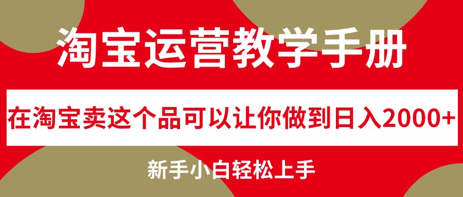 （12351期）淘宝运营教学手册，在淘宝卖这个品可以让你做到日入2000+，新手小白轻…-志拓网创