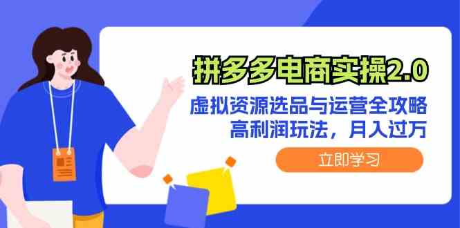 拼多多电商实操2.0：虚拟资源选品与运营全攻略，高利润玩法，月入过万-志拓网创