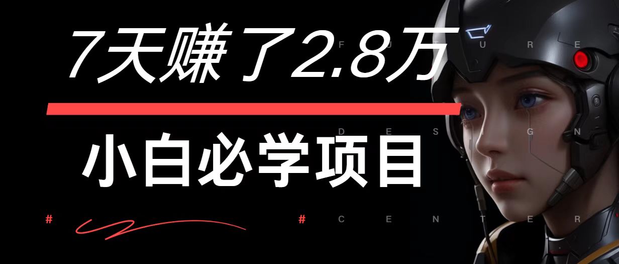 7天赚了2.8万！每单利润最少500+，轻松月入7万+小白有手就行-志拓网创