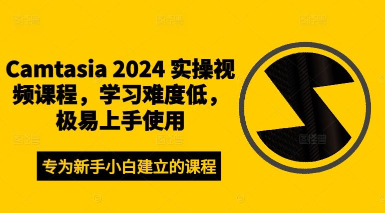 Camtasia 2024 实操视频课程，学习难度低，极易上手使用-志拓网创