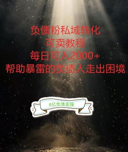 负债粉掘金计划，帮助负债者解决问题，债务规划，债务重组，最好的变现方式【揭秘】-志拓网创