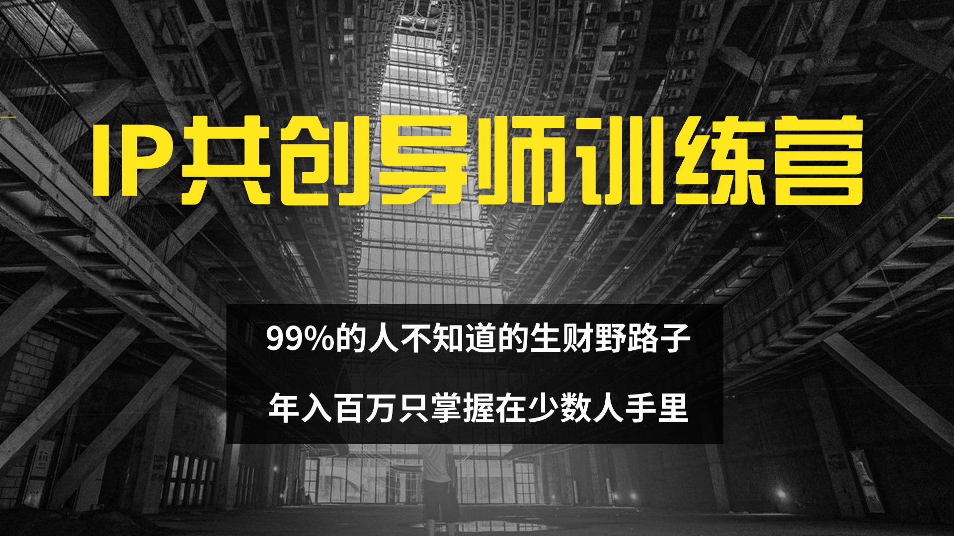 （12504期）IP共创导师训练营 99%的人不知道的生财野路子 只掌握在少数人手里-志拓网创