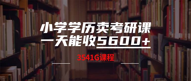 （12556期）小学学历卖考研课程，一天收5600（附3580G考研合集）-志拓网创