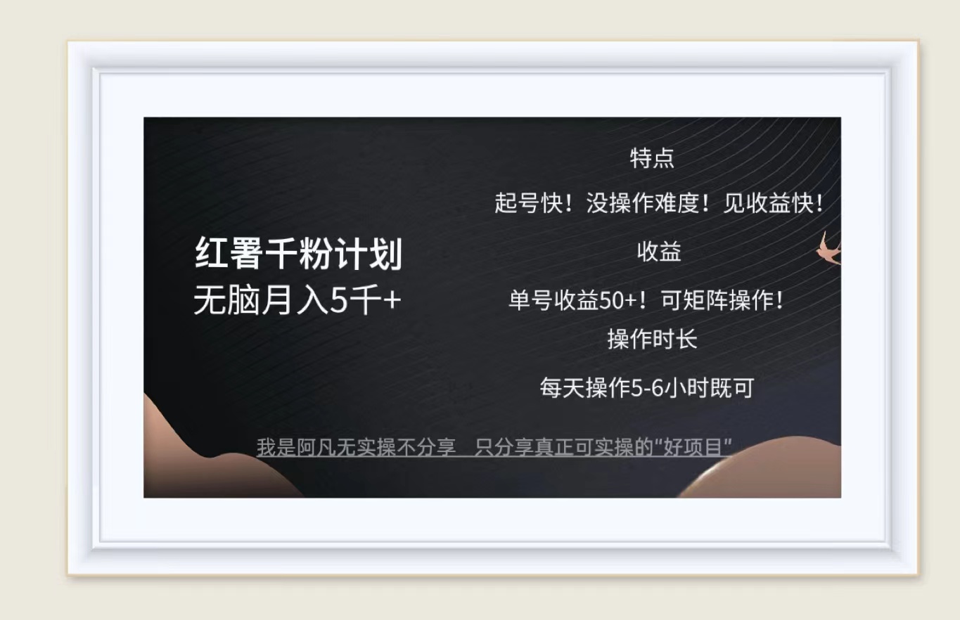 （12560期）红薯千粉计划无脑月入5千+！既做既赚！-志拓网创
