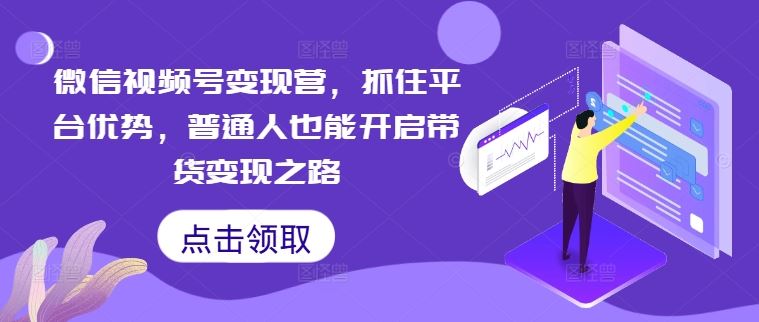 微信视频号变现营，抓住平台优势，普通人也能开启带货变现之路-志拓网创