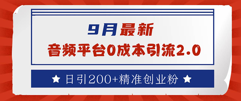 （12583期）9月最新：音频平台0成本引流，日引流200+精准创业粉-志拓网创