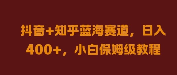 抖音+知乎蓝海赛道，日入几张，小白保姆级教程【揭秘】-志拓网创