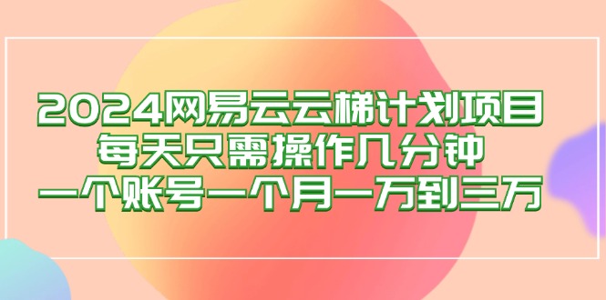 （12675期）2024网易云梯计划项目，每天只需操作几分钟 一个账号一个月一万到三万-志拓网创
