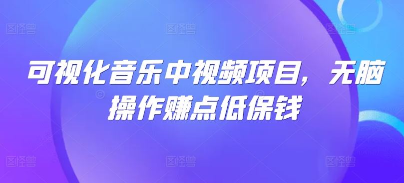 可视化音乐中视频项目，无脑操作赚点低保钱-志拓网创