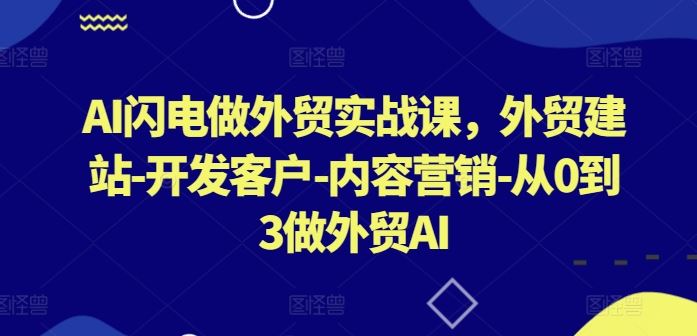 AI闪电做外贸实战课，​外贸建站-开发客户-内容营销-从0到3做外贸AI（更新）-志拓网创