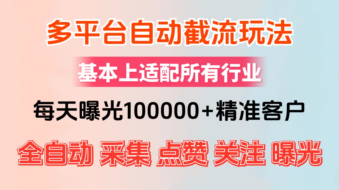 （12709期）小红书抖音视频号最新截流获客系统，全自动引流精准客户【日曝光10000+…-志拓网创