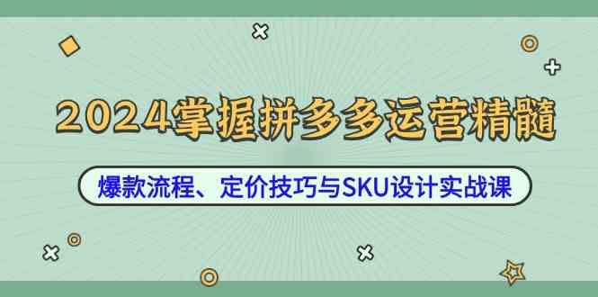 2024掌握拼多多运营精髓：爆款流程、定价技巧与SKU设计实战课-志拓网创