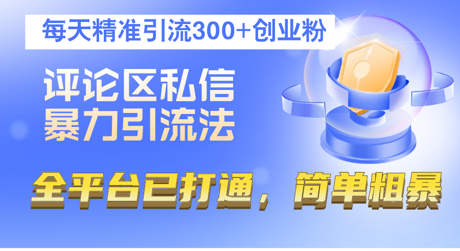 （12714期）评论区私信暴力引流法，每天精准引流300+创业粉，全平台已打通，简单粗暴-志拓网创