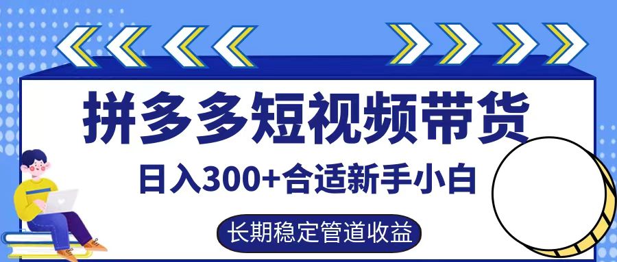 拼多多短视频带货日入300+，实操账户展示看就能学会-志拓网创