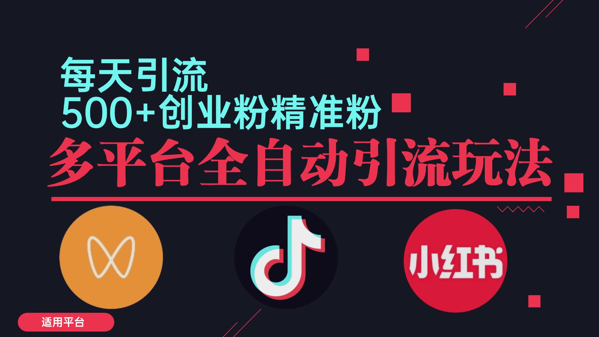 （12765期）小红书抖音视频号截流自热全平台引流打法，全自动引流【日引2000+精准…-志拓网创