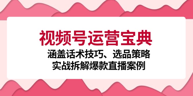 视频号运营宝典：涵盖话术技巧、选品策略、实战拆解爆款直播案例-志拓网创