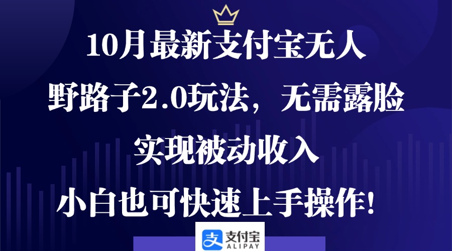 （12824期）10月最新支付宝无人野路子2.0玩法，无需露脸，实现被动收入，小白也可…-志拓网创