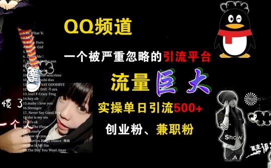 QQ频道，一个被严重忽略的引流平台，流量巨大 实操单日引流500+创业粉兼职粉【揭秘】-志拓网创