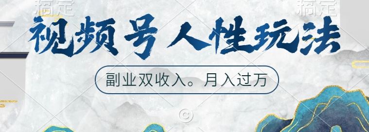 视频号人性玩法，让你起号，广告双份收入，副业好选择【揭秘】-志拓网创