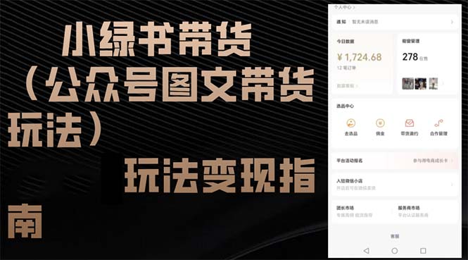 （12902期）小绿书带货（公众号图文带货玩法）玩法变现指南-志拓网创