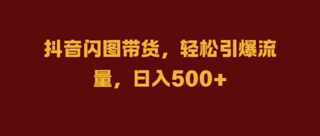 抖音闪图带货，轻松引爆流量，日入几张【揭秘】-志拓网创